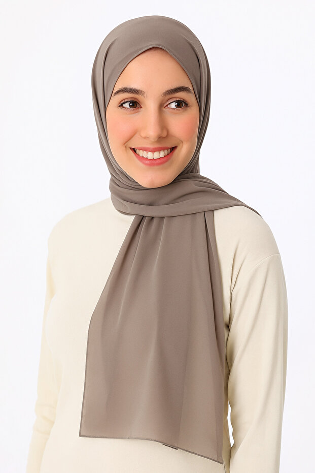 شال شيفون رفيع بلون سادة للنساء