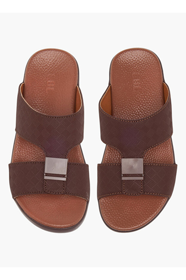 LBL by Shoexpress Textured Slip-On Arabic Sandals with Accent Detail - 1