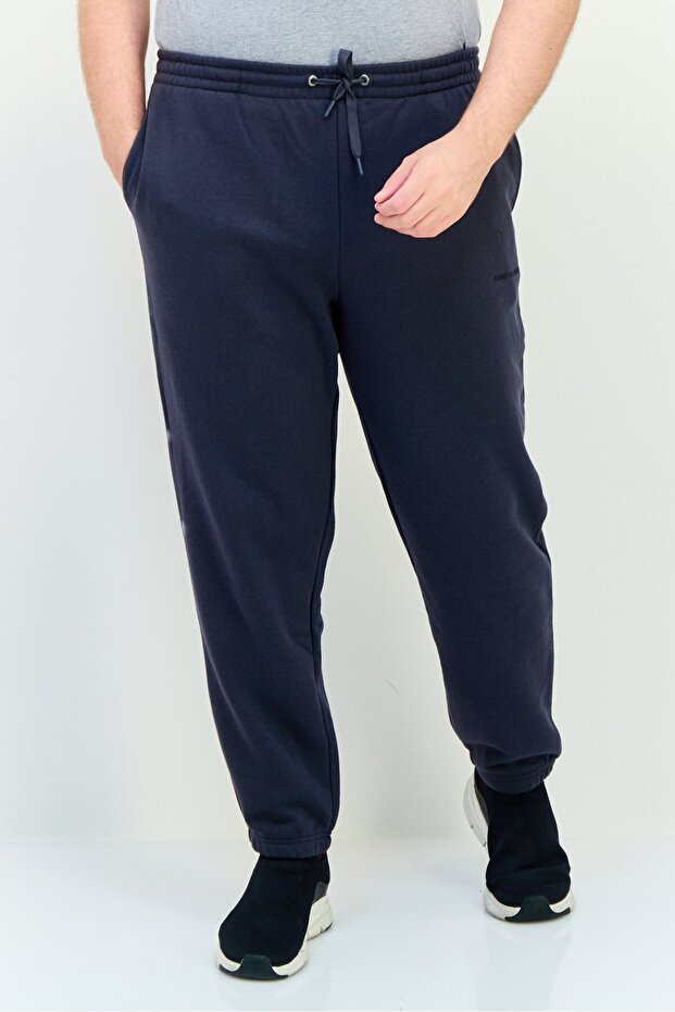 بنطال رياضي رجالي بشعار العلامة التجارية، رمادي غامق - 1