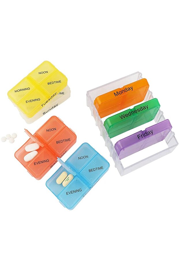 Medicine container, plastic, multicolor - 4