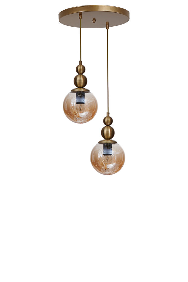 YAREN 2 Lİ TEPSİLİ ESKİTME BAL CAMLI SARKIT - 2