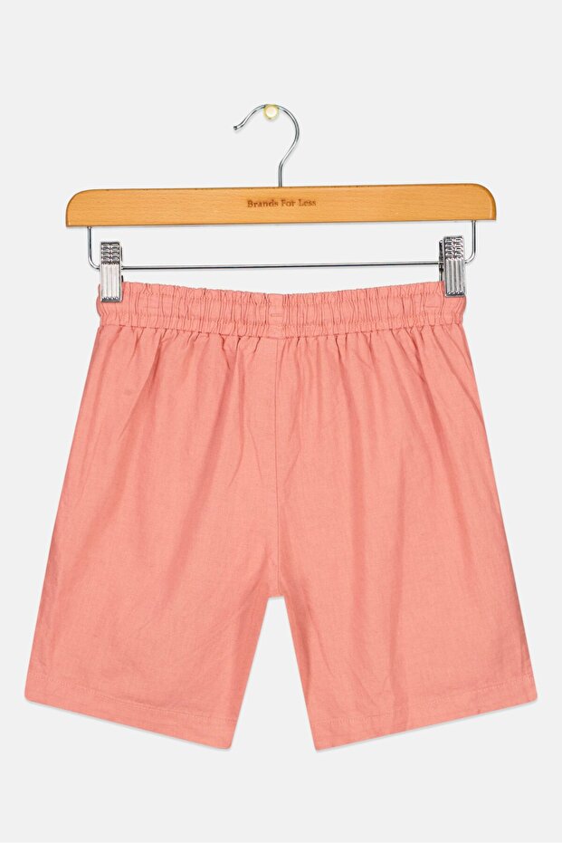 Kids Boy Solid Basic Shorts, Dark Peach - 2