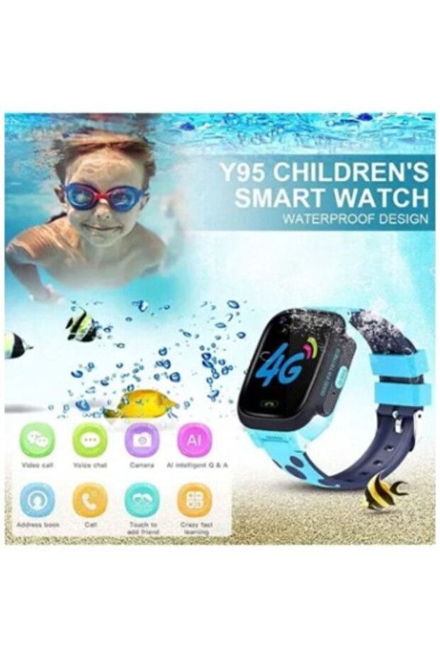 4G GPS Waterproof FOR Kids Smart Watch Blue