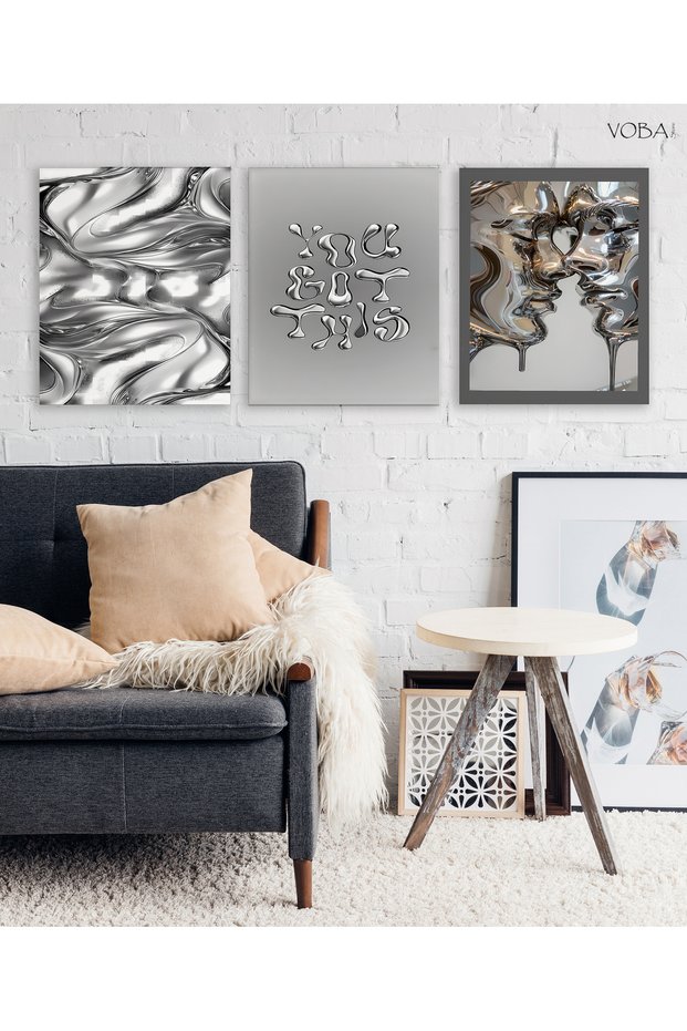 3 PIECE MODERN GREY TABLE