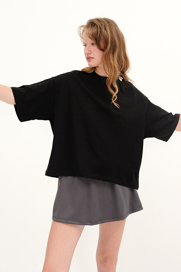 Kalın Oversize Basic T-shirt P17865 - 6