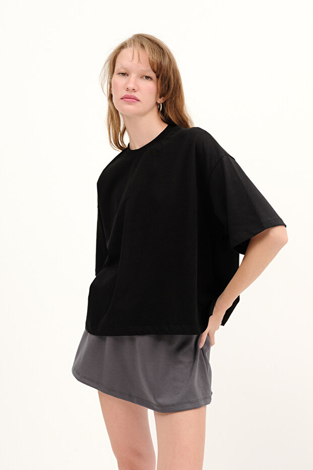 Kalın Oversize Basic T-shirt P17865 - 4