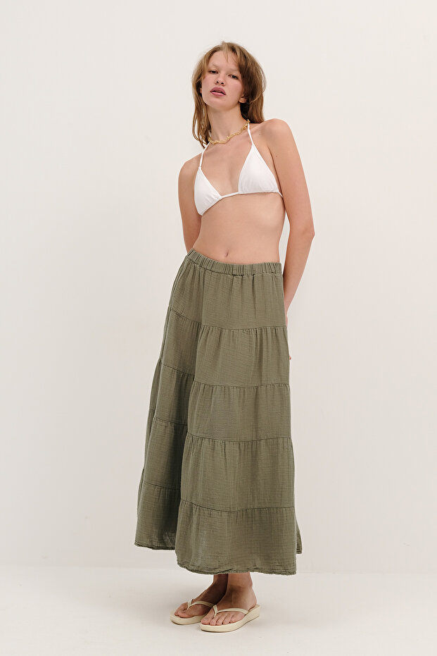 Long Skirt with Elastic Waist E5017-A9