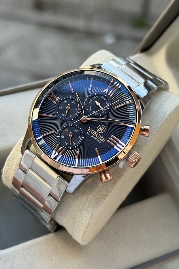 Men's Wrist Watch Stainless Steel Band Waterproof with Special Box and Bracelet Gift.
