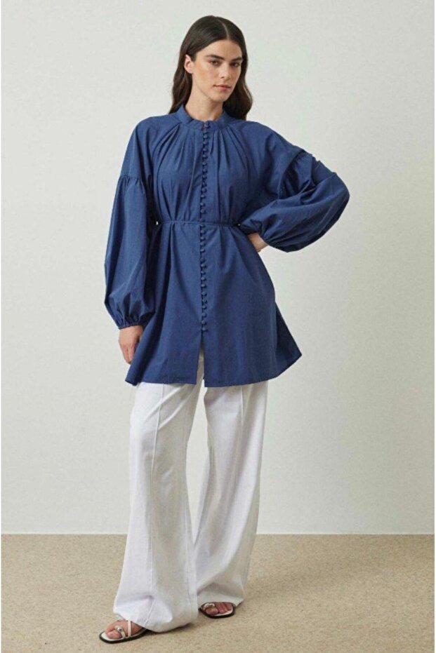 Önden Düğmeli Poplin Gömlek - 2