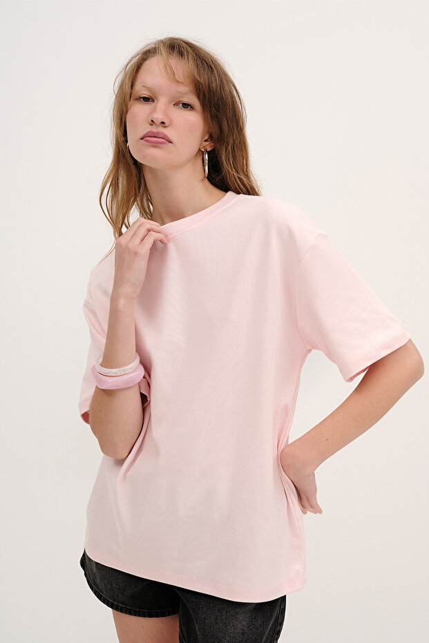 Kalın Oversize Basic T-shirt P17865 - 4