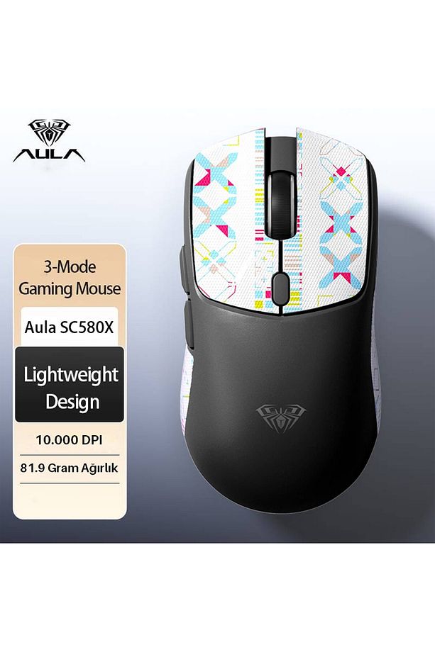 Sc580x Lightweight Paw3395 Sensor 10000 Dpı 1000hz Kablolu Ve Kablosuz Gaming Oyuncu Mouse Siya - 3