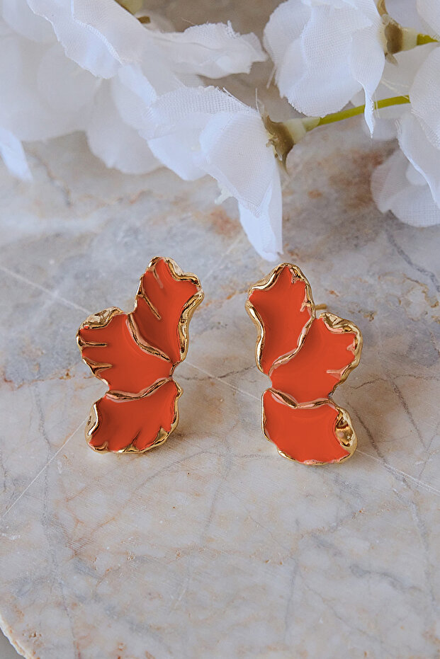 أقراط من اللؤلؤ البرتقالي - 2