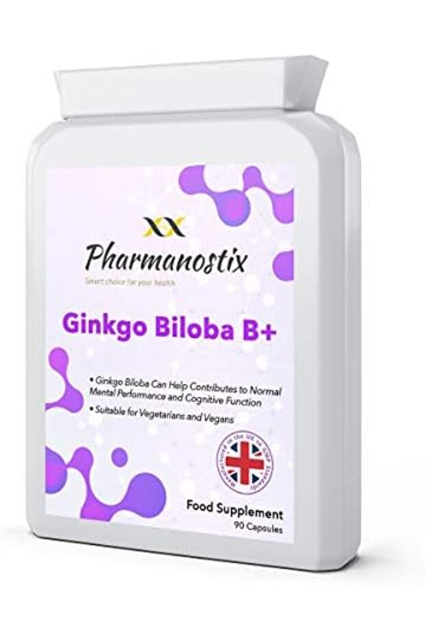 Ginkgo Biloba B Plus Supplement 6000mg Daily Serving - 90 Capsules