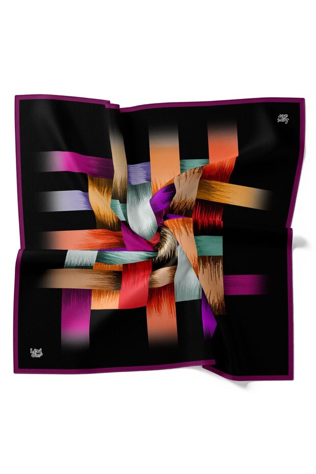 وشاح كريستالي لامع بنمط فرشاة هندسية - 2