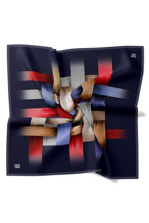 وشاح كريستالي لامع بنمط فرشاة هندسية - 1