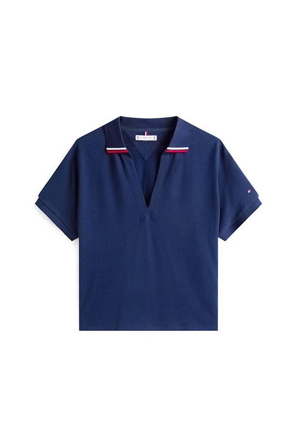 Th Ww0ww46512 Lyocell Tıppıng Open Ss Polo Kadın Tshirt - 4