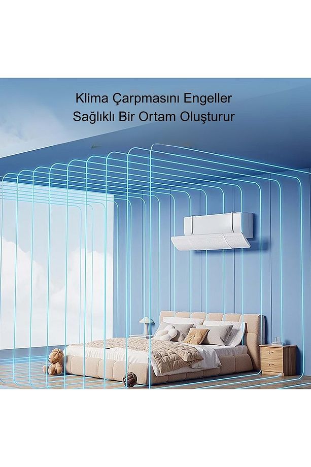 Split Klima Çarpma Önleyici Hava Kalkanı Ayarlanabilir Delikli Klima Siperliği Aparatı - 8