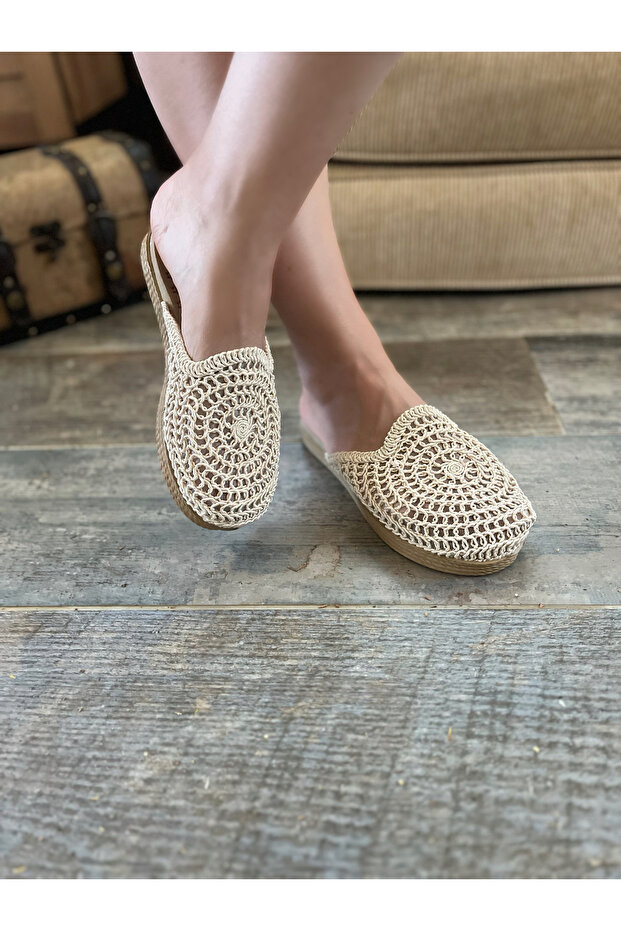 Straw Knitted Casual Women's Slippers