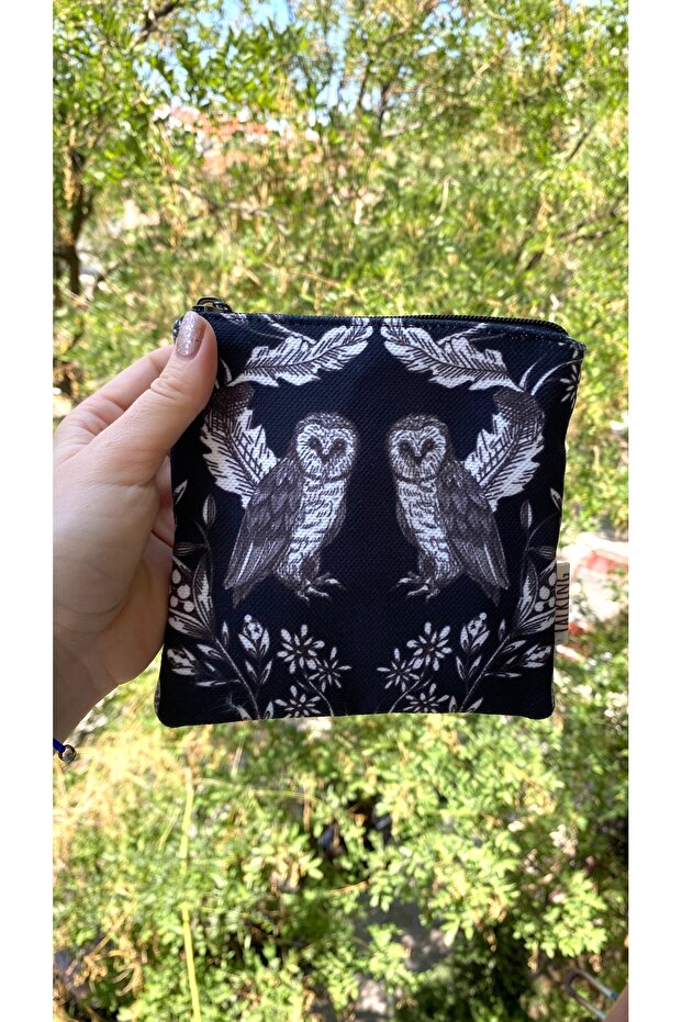 Mini Wallet with Gothic Print