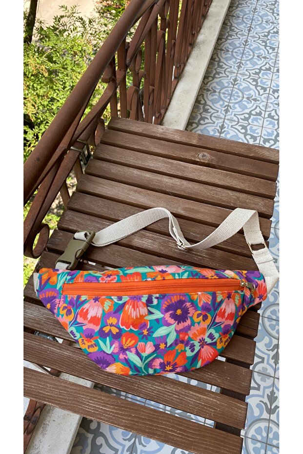 حقيبة الخصر ذات النمط البنفسجي - 1