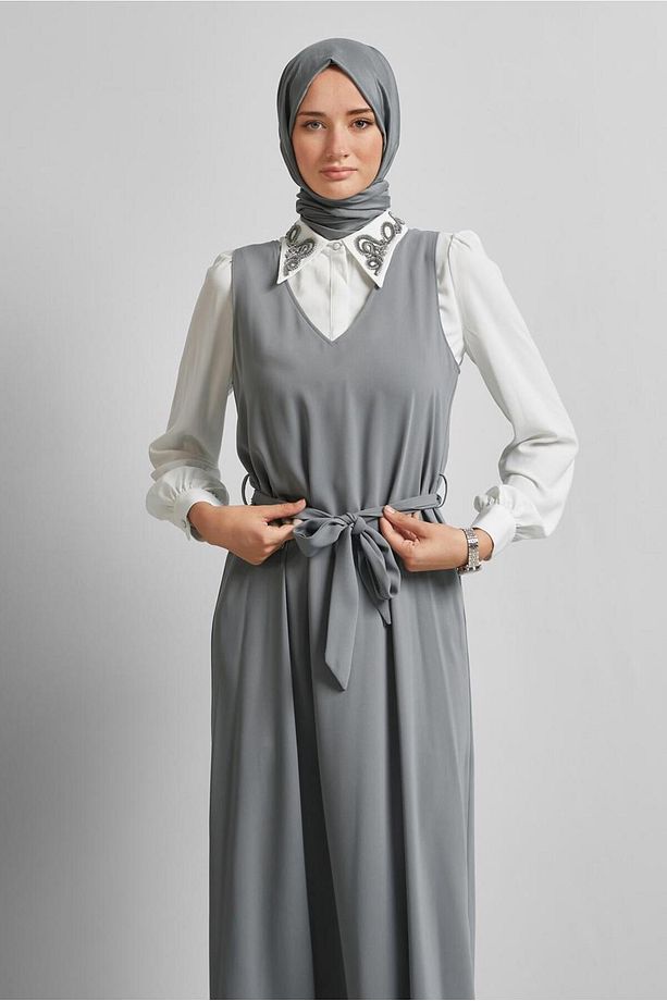 İŞLEMELİ ELBİSELİ TAKIM 45658 - 3