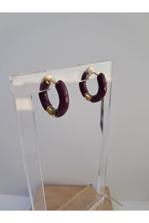 mor gold detay küpe - 4