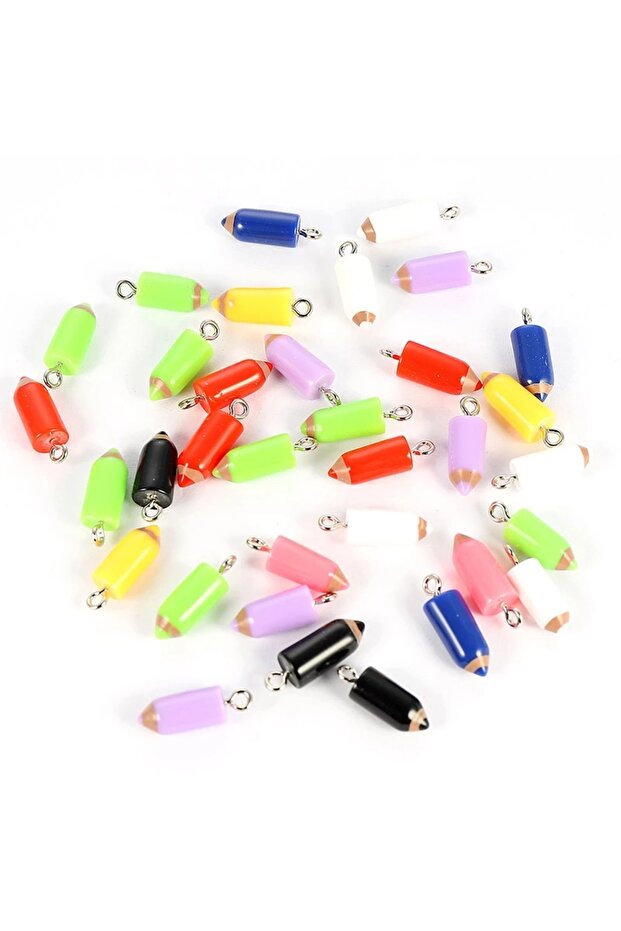 20pcs random 20pcs/lot Mixed Random Color Resin Pencil Shape Charms Pendants DIY Keychain Earrings f