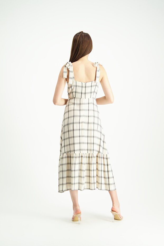 Ekoseli maksi elbise - 3