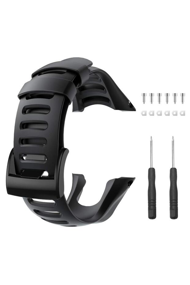 Black Compatible with Suunto Ambit 3 Watch Band, Soft TPU Replacement Sport Strap Accessory Wristban