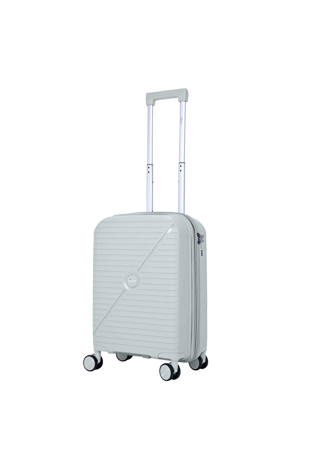 Unisex Expandable Hard Case Carry On Luggage Lightweight PP Fashion Trolley Luggage KH1006 - Silver