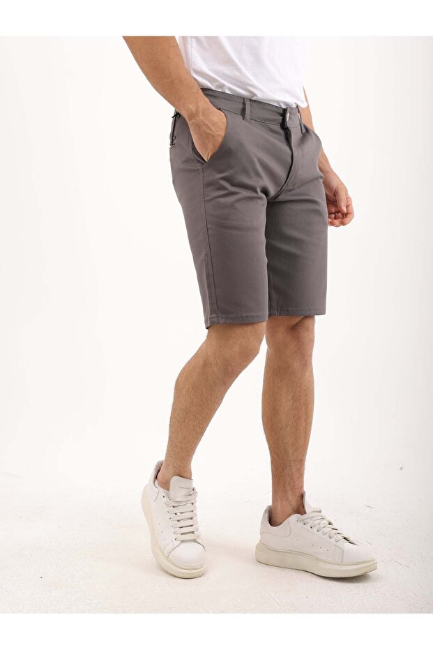 Erkek Regular Fit Keten Şort - 5