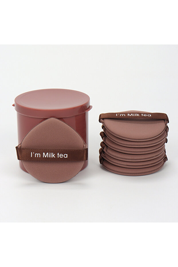 Dark Brown Karsyngirl 7Pcs/Box Strawberry Cosmetic Puff Set Double Side Women Soft Makeup Sponge Bea