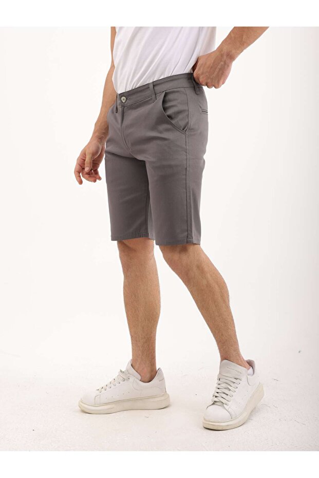 Erkek Regular Fit Keten Şort - 4