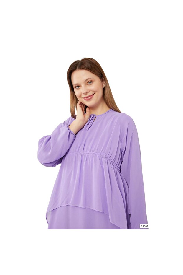 Fırfır Detaylı Elbise - 4