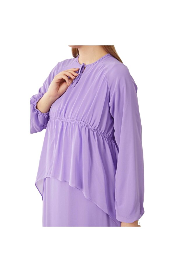 Fırfır Detaylı Elbise - 5