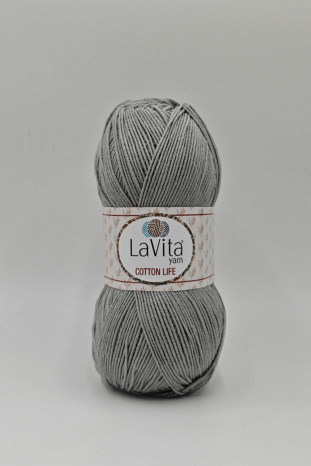 Cotton Life Hand Knitting Yarn 50% Cotton 50% Acrylic 100Gr (6041 Gray)