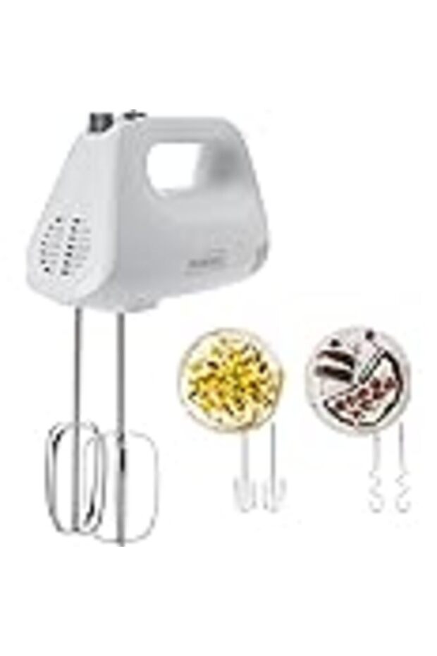 Hand Mixer (Electric Whisk) 450W With 5 Speeds + Turbo Button, Twin Stainless Steel Kneader