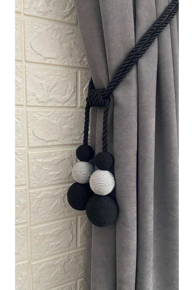 Curtain Accessory Curtain Bracol Layer by Layer Rope-Wrapped Curtain Tie 1Pcs Attached to Corner