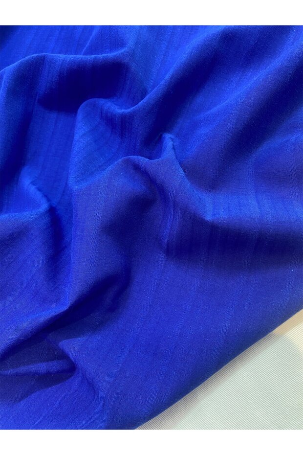 Self Striped Shirt Dress Tunic Fabric Cobalt Blue