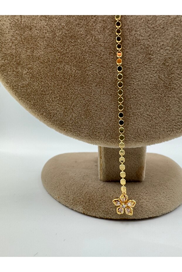 Çiçek Detaylı Pirinç Y Kolye - 4