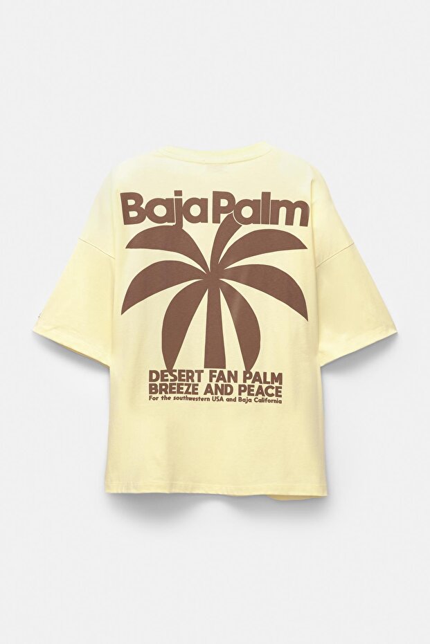 Palmiye baskılı t-shirt - 6
