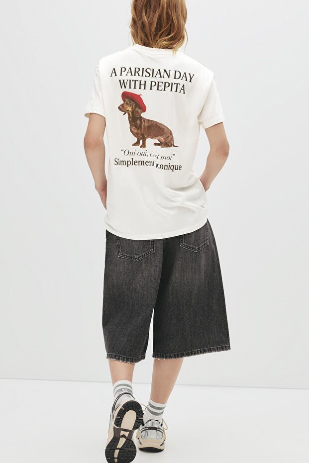 Köpek baskılı t-shirt - 4