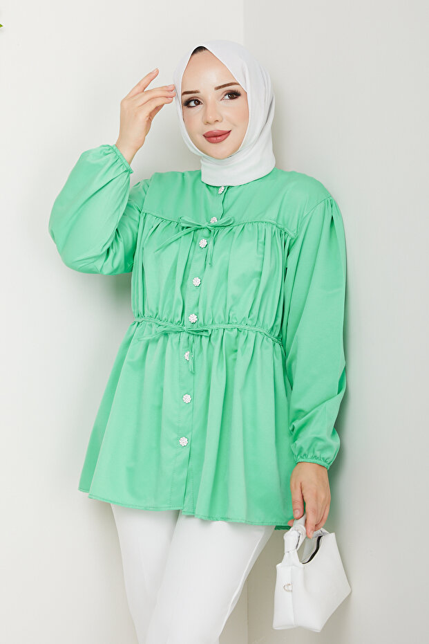 Women's Drawstring Tie Detailed Shirt