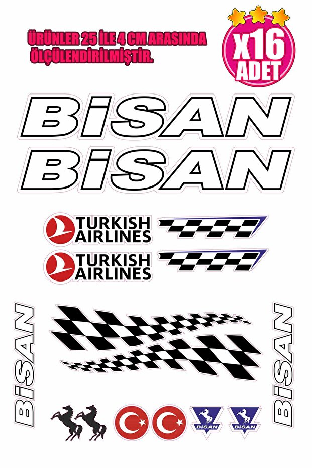 BİSAN BİSİKLET - STİCKER - ETİKET SETİ