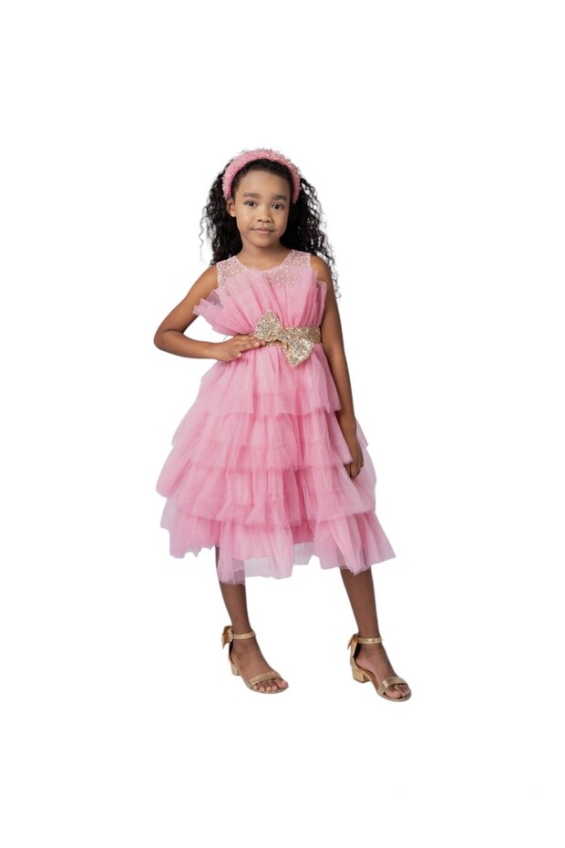 RUFFLE DRESS PINK - 1