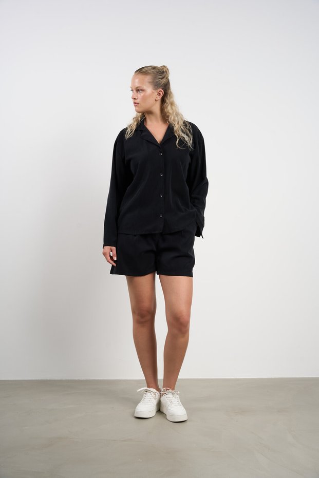 Women's Double Breasted Collar Shirt Shorts Suit 36-42 | 25500