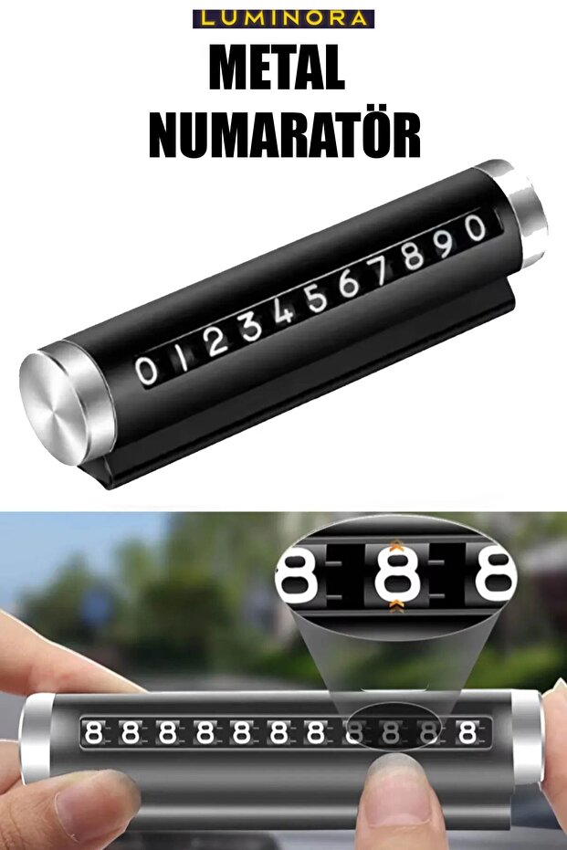 Aluminum Case Dial Car Parking Phone Numberer Parking Mat (Black) Compatible with All Vehicles