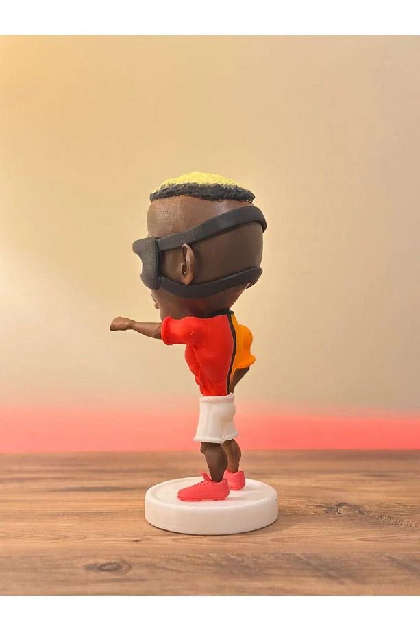 Osimhen Gẩlẩtẩsẩrẩy 3d Futbolcu Taraftar Biblo Figür Erkek Hediyelik Oyuncak Sarı Kırmızı Aslan - 5