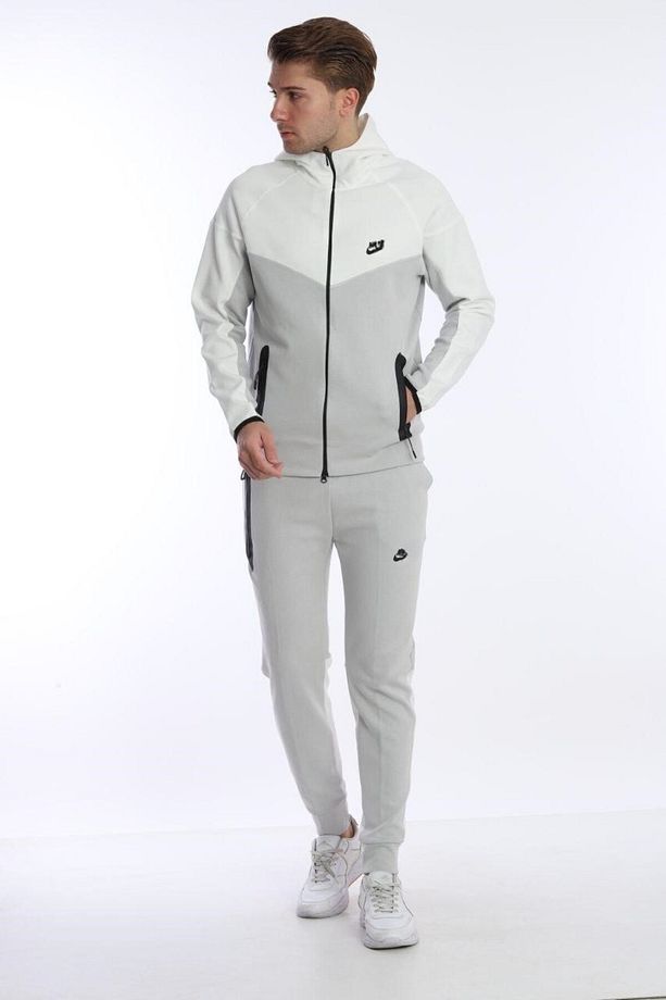 TECH FLEECE GRİ-BEYAZ EŞOFMAN TAKIMI - 1