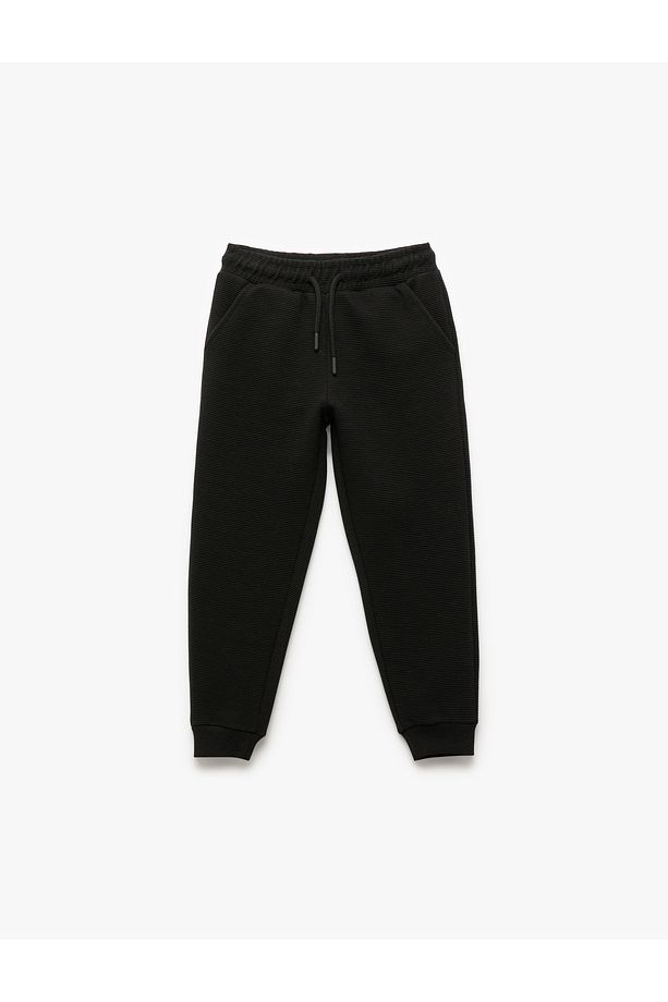 Cepli Beli Bağcıklı Basic Jogger Eşofman Altı - 1